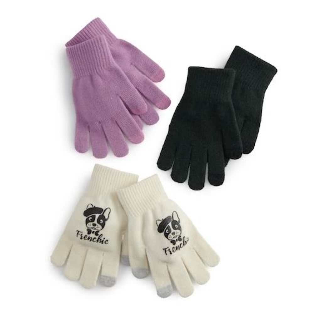 French Bulldog Gloves Set NWT